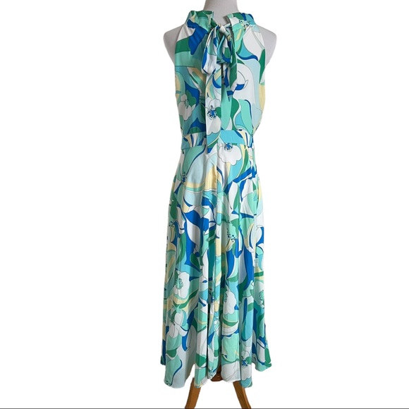 Tahari Floral Halter Dress Sz 10 with Pockets NEW - Picture 4 of 12
